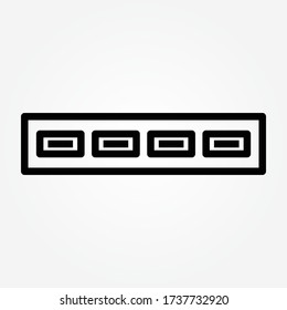 icono de vector de puerto USB de esquema 