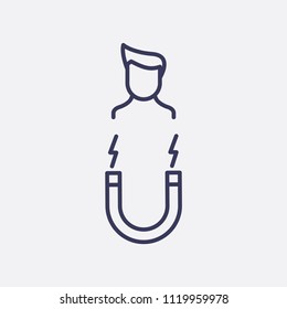 Outline user engagement icon illustration,vector user sign symbol