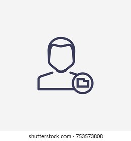 Outline user folder icon illustration vector symbol