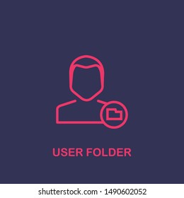 Outline user folder  icon.user folder  vector illustration. Symbol for web and mobile