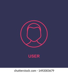 Outline user  icon.user  vector illustration. Symbol for web and mobile