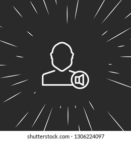 Outline user notification icon illustration isolated vector sign symbol