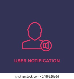 Outline user notification icon.user notification vector illustration. Symbol for web and mobile