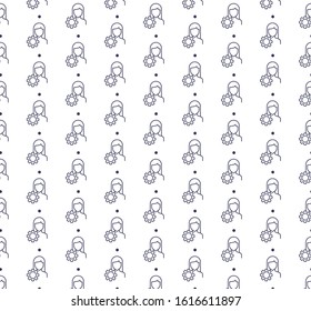 Outline user setting icon pattern seamless white background.