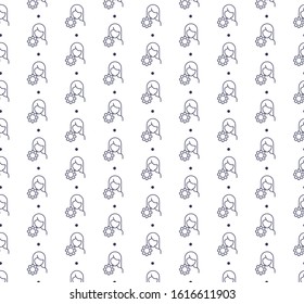 Outline user setting icon pattern seamless white background.