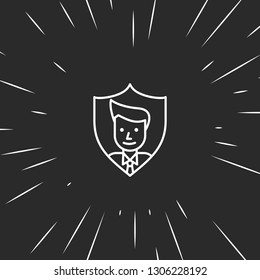 Outline user shield icon illustration isolated vector sign symbol