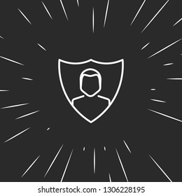 Outline user shield icon illustration isolated vector sign symbol