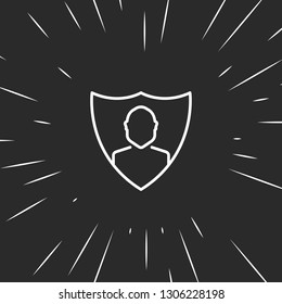 Outline user shield icon illustration isolated vector sign symbol