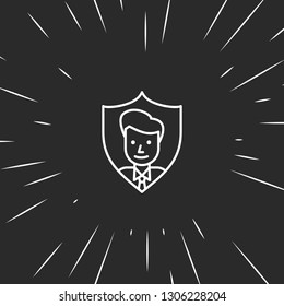 Outline user shield icon illustration isolated vector sign symbol