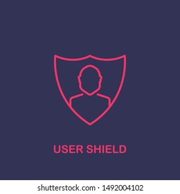 Outline user shield  icon.user shield  vector illustration. Symbol for web and mobile