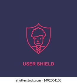 Outline user shield  icon.user shield  vector illustration. Symbol for web and mobile