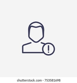 Outline user warning icon illustration vector symbol