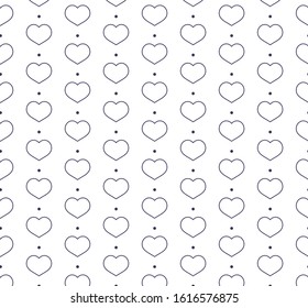Outline valentine heart icon pattern seamless white background.
