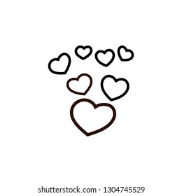 Outline Valentines day icons. Line love pictogram. Amour symbol. Vector illustration. Valentines day signs and love symbols