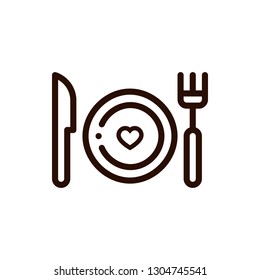 Outline Valentines day icons. Line love pictogram. Amour symbol. Vector illustration. Valentines day signs and love symbols