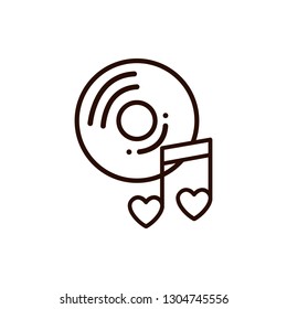 Outline Valentines day icons. Line love pictogram. Amour symbol. Vector illustration. Valentines day signs and love symbols