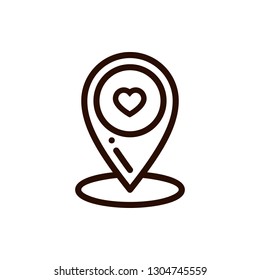 Outline Valentines day icons. Line love pictogram. Amour symbol. Vector illustration. Valentines day signs and love symbols