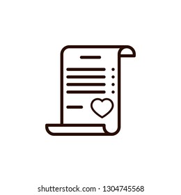 Outline Valentines day icons. Line love pictogram. Amour symbol. Vector illustration. Valentines day signs and love symbols