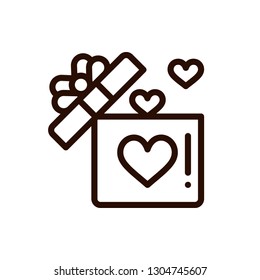 Outline Valentines day icons. Line love pictogram. Amour symbol. Vector illustration. Valentines day signs and love symbols