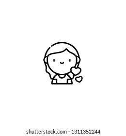 Outline Valentines day icons. Line love pictogram. Amour symbol. Vector illustration. Valentines day signs and love symbols