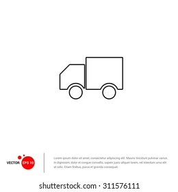 Outline Van Icon, Vector Illustration, Flat pictogram icon