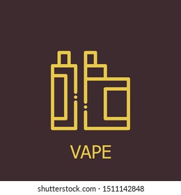 Outline vape vector icon. Vape illustration for web, mobile apps, design. Vape vector symbol.