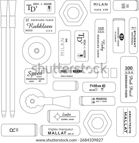 Outline of variety of erasers