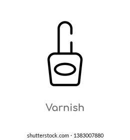 outline varnish vector icon. isolated black simple line element illustration from hygiene concept. editable vector stroke varnish icon on white background