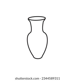 Outline vase icon and amphora , vector linear. Vase pottery, ancient pot greek vector  illustration