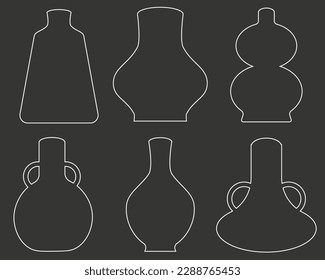 Outline vase set. Pottery Vases Flower Home Interior Decoration