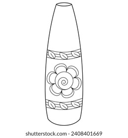 Rahmenvase, Vektorlinear. Vase Töpferei, antike Pot griechische Illustration. Schwarz-Weiß. Kunsttherapie Farbseite. Vektorgrafik