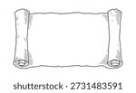 Outline vector of ancient paper scroll.