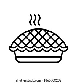 Outline vector apple pie icon isolated on white background. esp