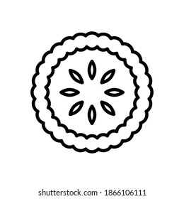 Outline vector apple pie icon isolated on white background. esp