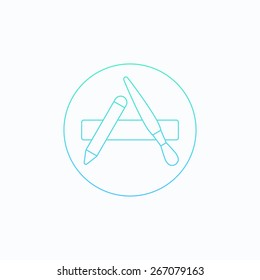 Outline vector apps shop icon for web and mobile
