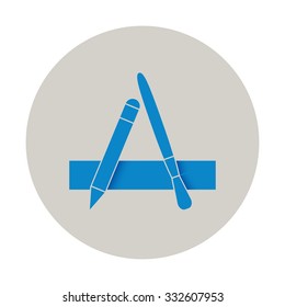 Outline vector apps shop icon for web and mobile in flat