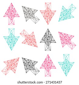 Outline Vector Arrows Set