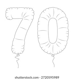 Vector del globo número setenta.