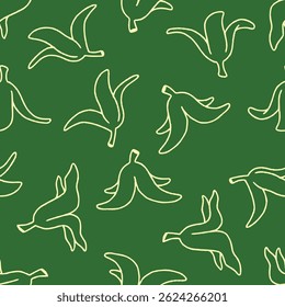 Outline Vector Banana Peel Pattern Repeat Seamless for Wallpaper Background Cover Packaging