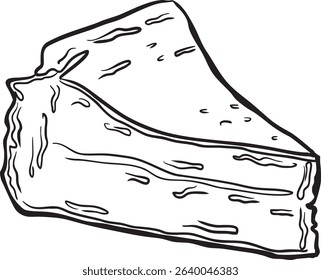 outline vector of basque cheese cake illustration
