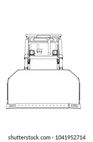 outline vector bulldozer