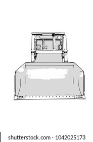 outline vector bulldozer
