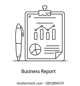 
Outline vector of business report, activities and circumstances report 