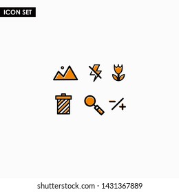 Outline vector camera settings icons