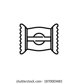 Icono de caramelo vector de contorno aislado en fondo blanco. esp