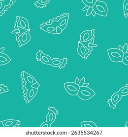 Outline Vector Carnival Mask Pattern Repeat Seamless for Wallpaper Background Cover Packaging