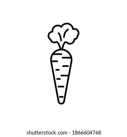 Outline vector carrot icon. isolated on white background. esp