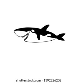Outline Vector Character. Orcinus orca