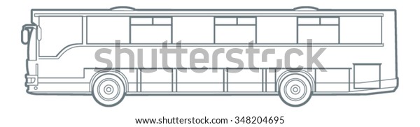 Outline Vector City Bus Stock Vector (Royalty Free) 348204695