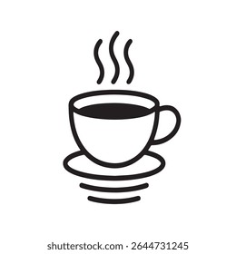 Outline vector of coffee cup on white background